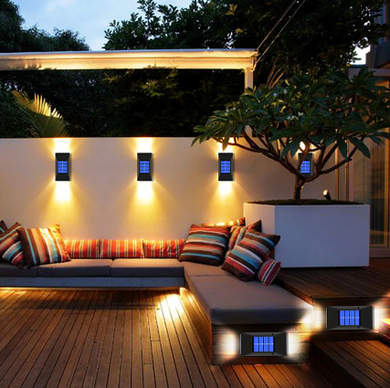 Set 2x lampi solare exterior, LED, Impermeabilitate IP65