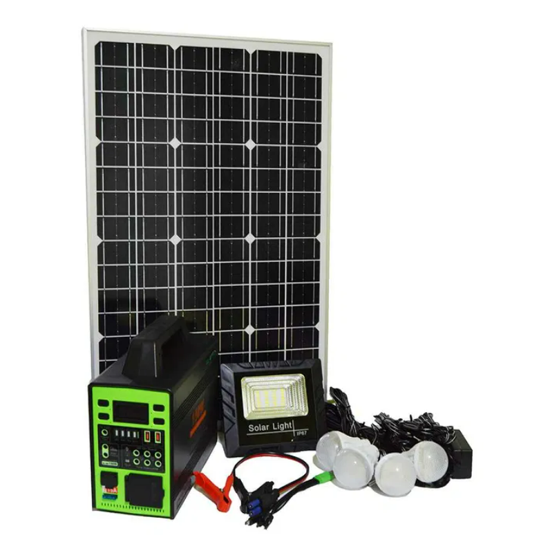 Sistem KIT iluminare LED cu panou solar 4 becuri