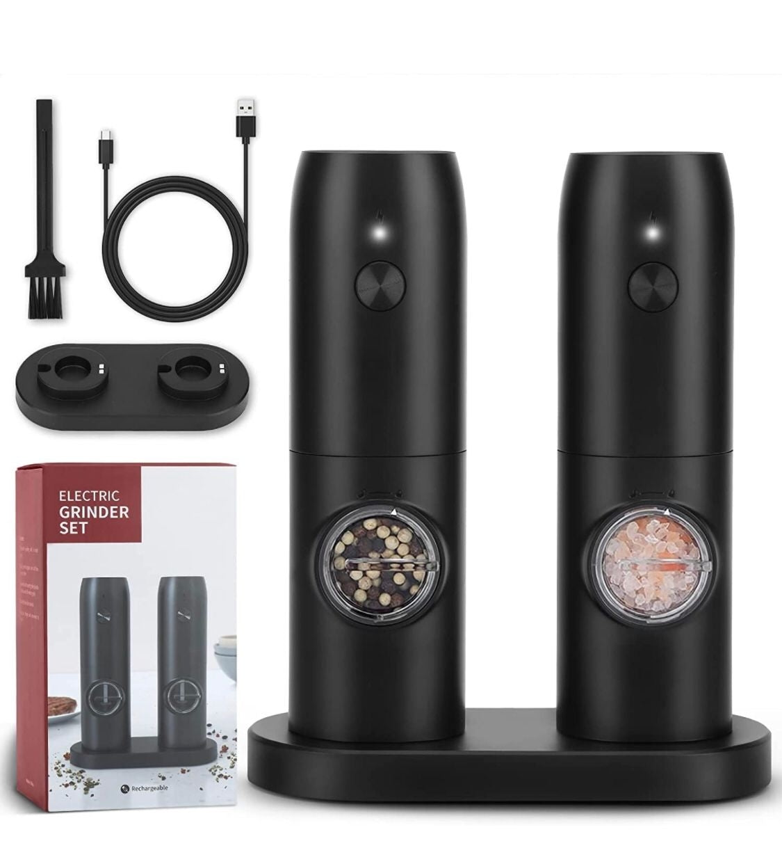 Set 2 Rasnite Electrice pentru sare, piper sau condimente