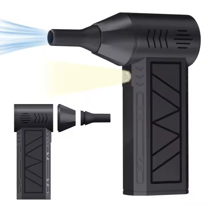 Suflanta aer comprimat, portabila, multiple trepte de viteza, lanterna, incarcare USB