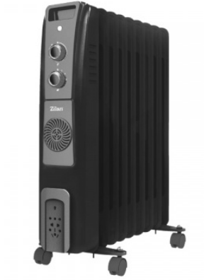 Calorifer electric cu ulei ZILAN ZLN1963 Negru, termostat reglabil, 2500W, 11 elementi