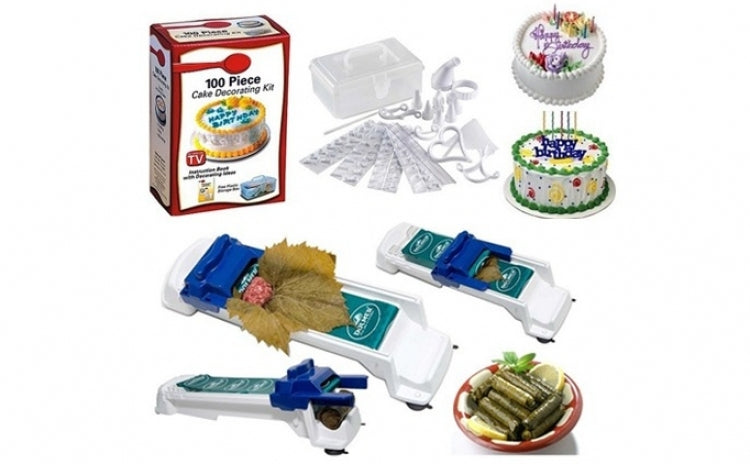 Set Gospodina Aparat Sarmale Dolmer Set Decorare Prajituri 100 piese Setul 2 in 1