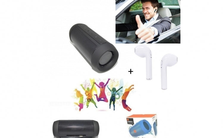 Boxa Portabila Multifunctionala 2 Difuzoare Putere Reala Casca Bluetooth Cadou