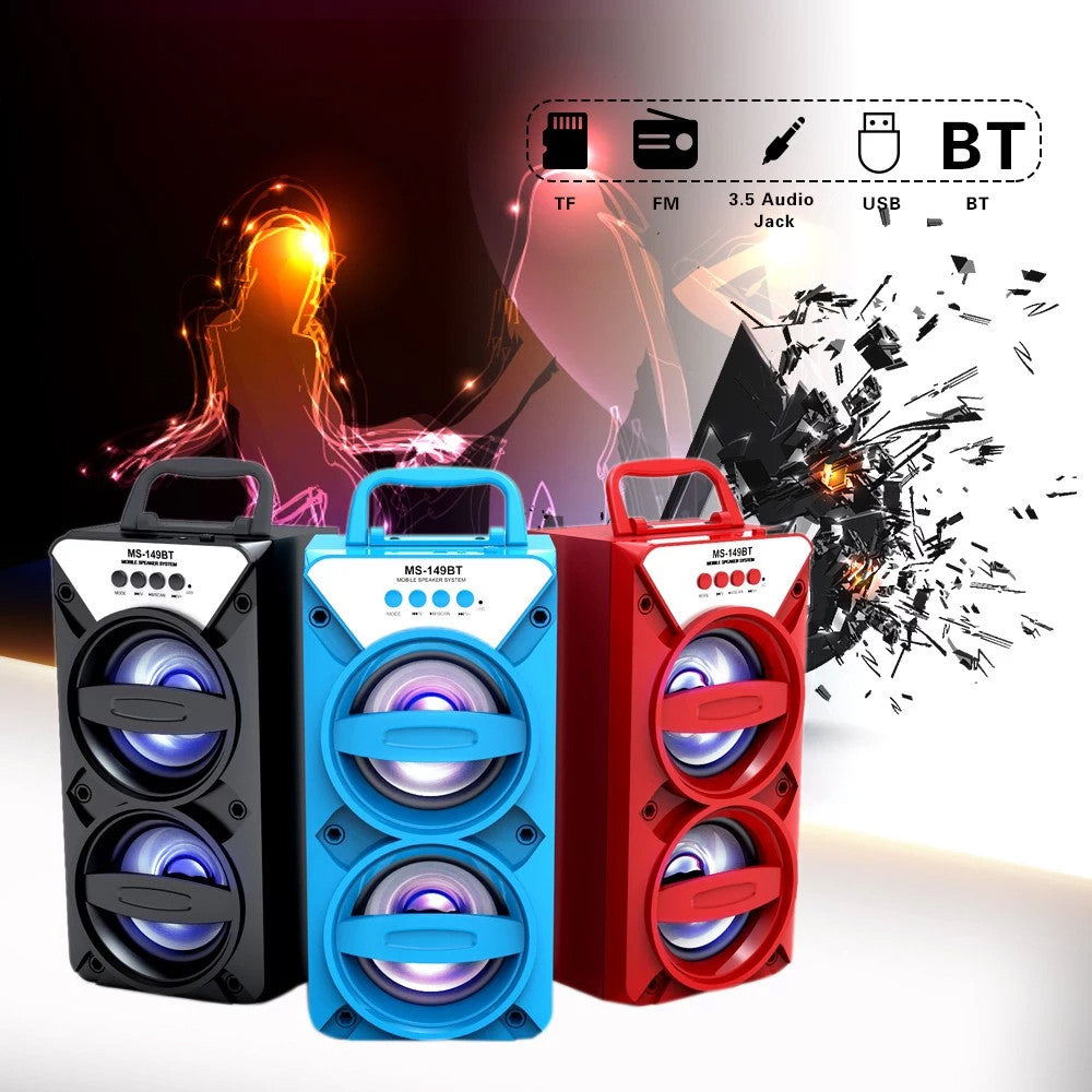 Boxa activa Bluetooth pentru camping cu USB, Card SD, Radio si acumulator