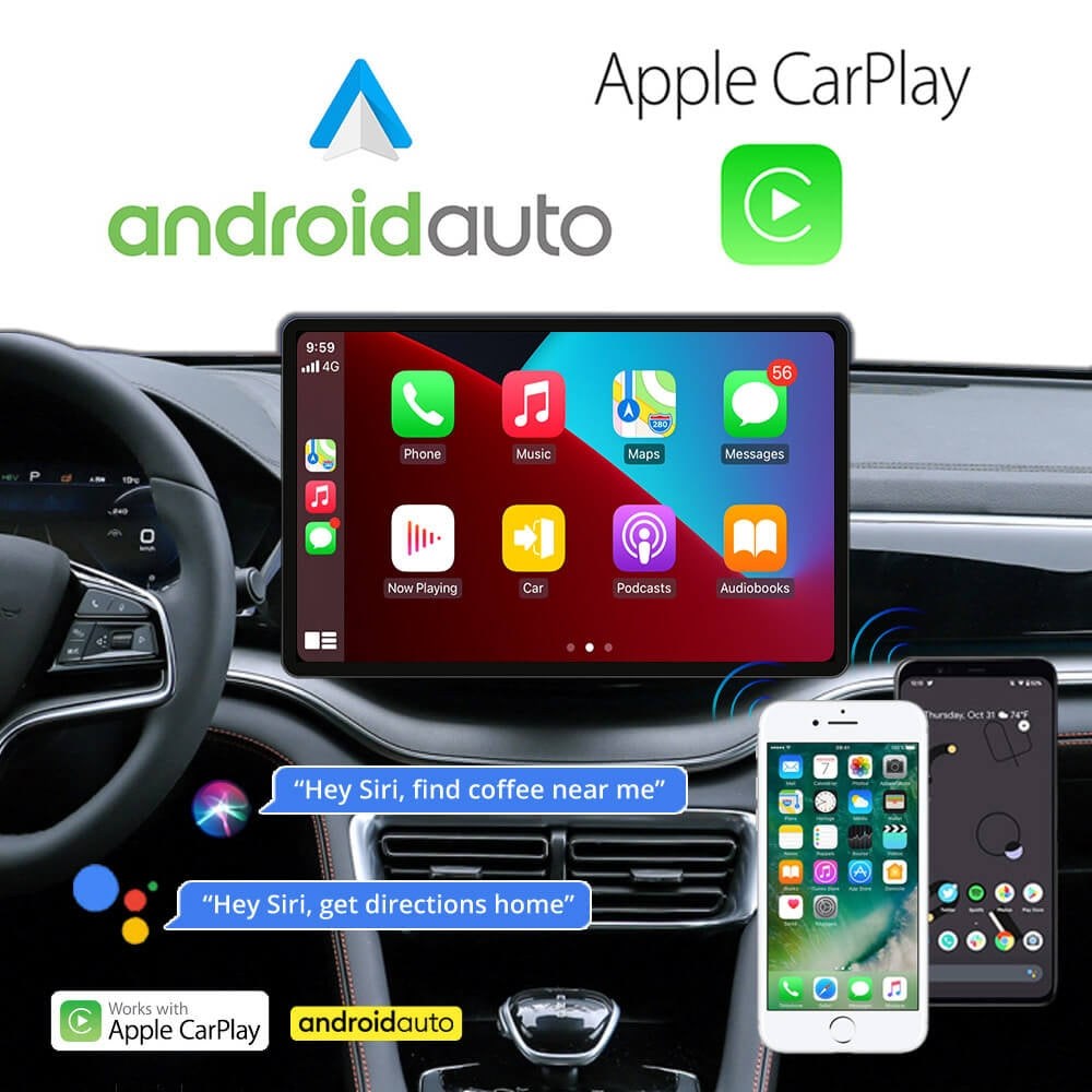 Navigatie Auto, CAMERA DVR FULL HD INCLUSA si Camera marsarier, GPS Portabil, Universal, CarPlay si Android Auto WI-FI, ecran tactil 4K 9.8 inch
