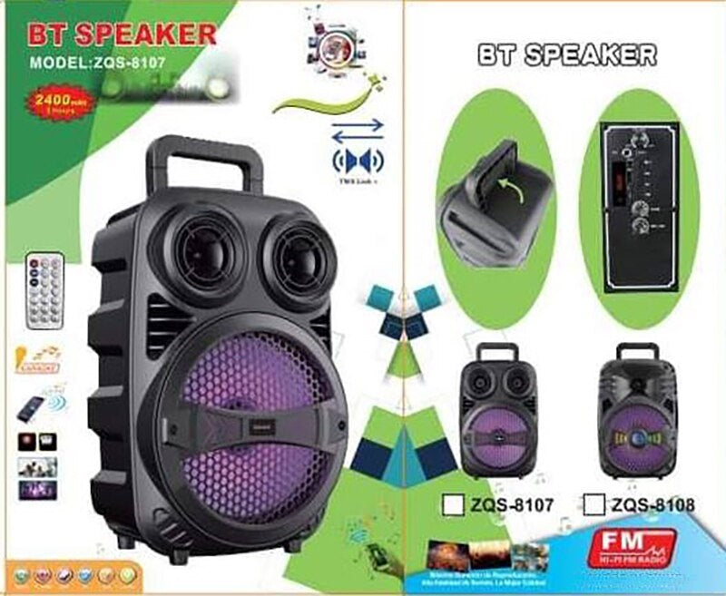 Boxa Portabila 6.5 Inch BT ZQS8108 USB Bluetooth Subwoofer Microphone Speakers
