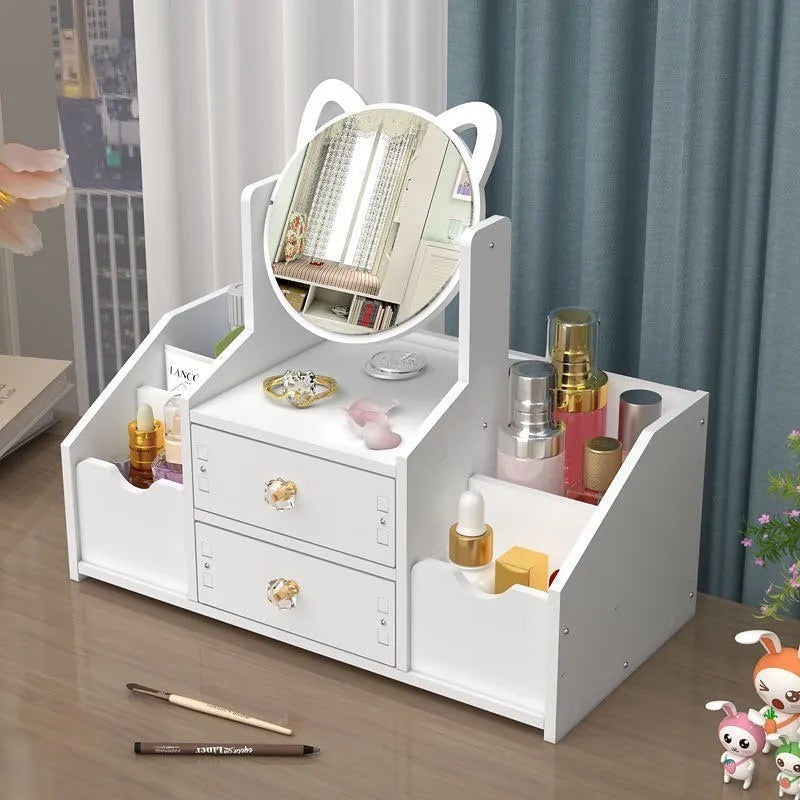 Organizator de Machiaje și Produse Cosmetice cu Sertare și Oglindă 360°