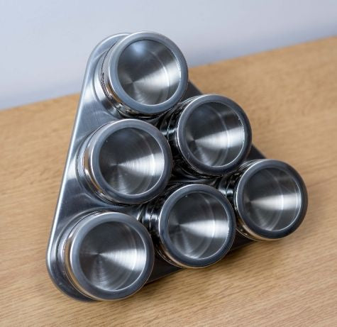 Suport Condimente Inox 7 Piese Magnetic Triunghi