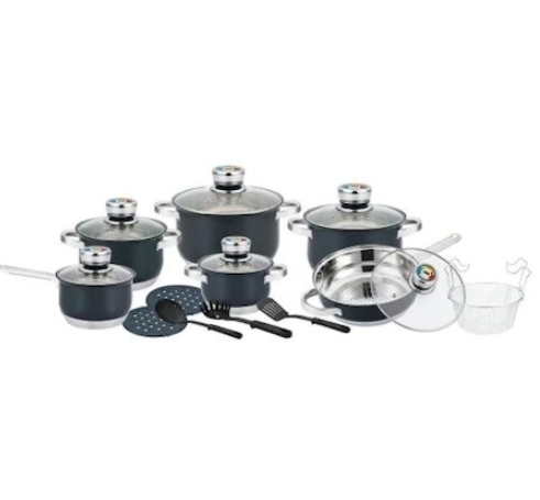 SET 18 PIESE INOX,9 STRATURI,INDUCTIE