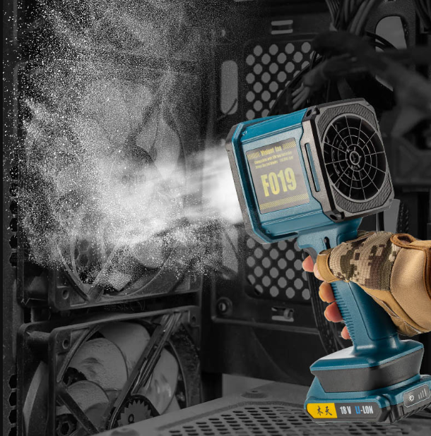 Suflanta Turbo, de mare putere, 110.000 RPM, acumulator 18V, Type-C fast charging, functie power bank, lanterna