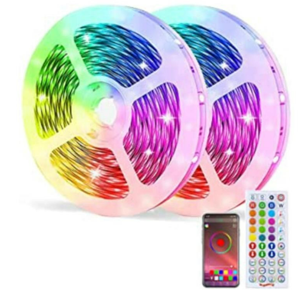 INSTALATIE LED, RGB, VIBRANTA PE MUZICA, CU TELECOMANDĂ ȘI CONTROL DIN SMARTPHONE, 10M