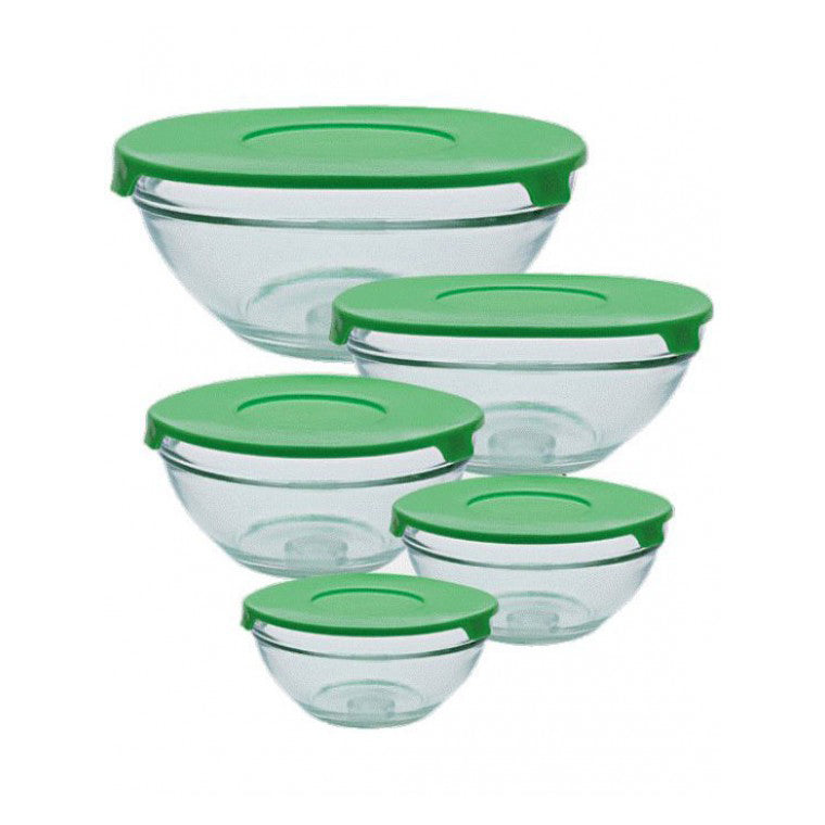 Set 5 boluri sticla cu capace