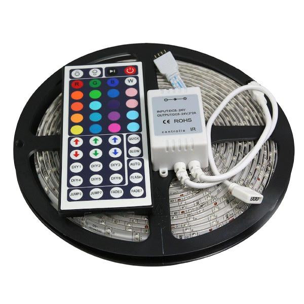 Set 2 Benzi LED RGB multicolore cu telecomanda 10 metri