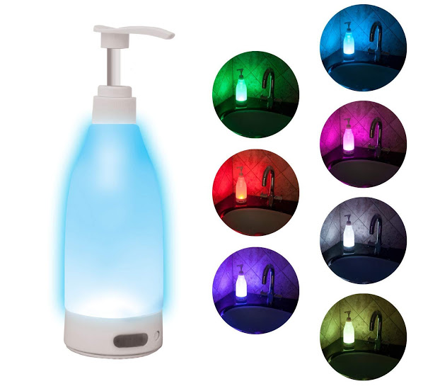 Pachet Promotional Dozator de sapun cu lumina LED, 400 ml, senzor de miscare + EXTENSIE DUȘ PENTRU ROBINET