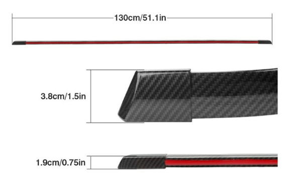 STOP AUTO UNIVERSAL, BANDA LED DIN FIBRA DE CARBON