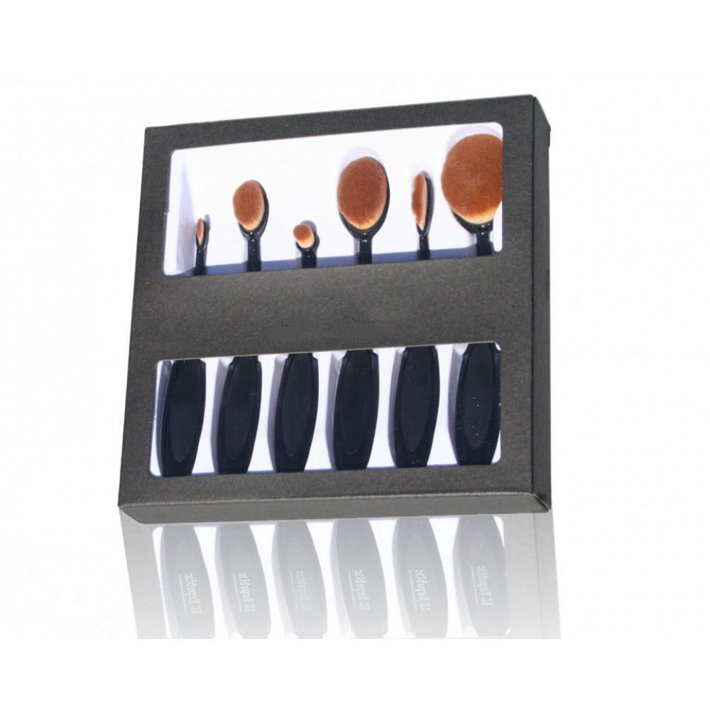 Set 6 pensule profesionale pentru machiaj din puf natural