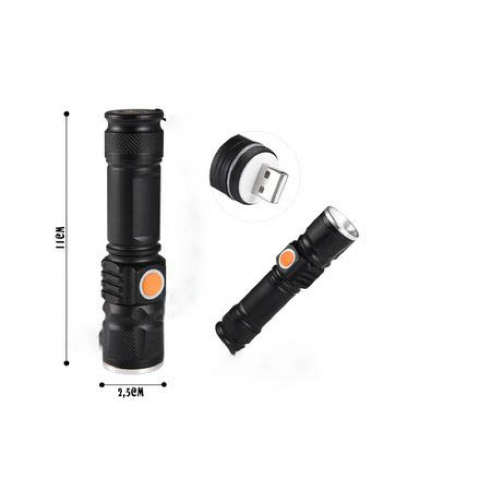 Lanterna cu zoom si acumulator incarcare USB Lichidare Stoc
