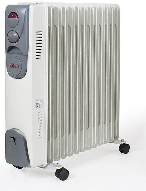 Calorifer electric ZILAN ZLN-2111, 9 elementi, Putere 2000 W, 3 trepte de putere, Termostat de siguranta, Termostat reglabil
