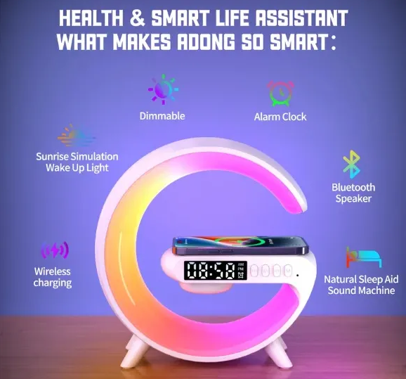 Boxa Mini bluetooth G63 cu Statie incarcare wireless si lampa RGB