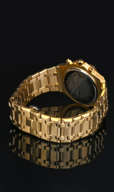 Set Ceas Barbati + Bratara Piele Matteo Ferari, GOLD