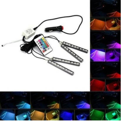Pachet Promotional Receiver bluetooth audio pentru boxe + Lumini Ambientale auto RGB