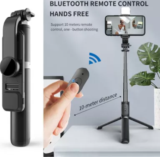 Selfie Stick Trepied Cu Lumina Led