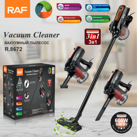 Aspirator RAF-8672 cu filtru HEPA 600W cu accesorii