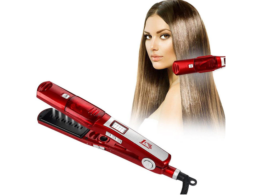 SUPER OFERTA !!! Placa de indreptat parul First Hair FT-8100 cu vapori si reglare temperatura, afisare LED CADOU !!! Set 32 Bigudiuri Spiralate Pentru Ondulat Parul