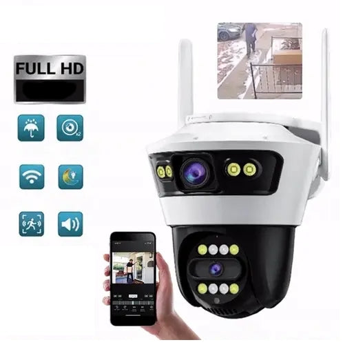 CAMERA SMART, CONEXIUNE WIFI, 2 LENTILE, VIZUALIZARE LIVE IN APLICATIE, INTERIOR/EXTERIOR