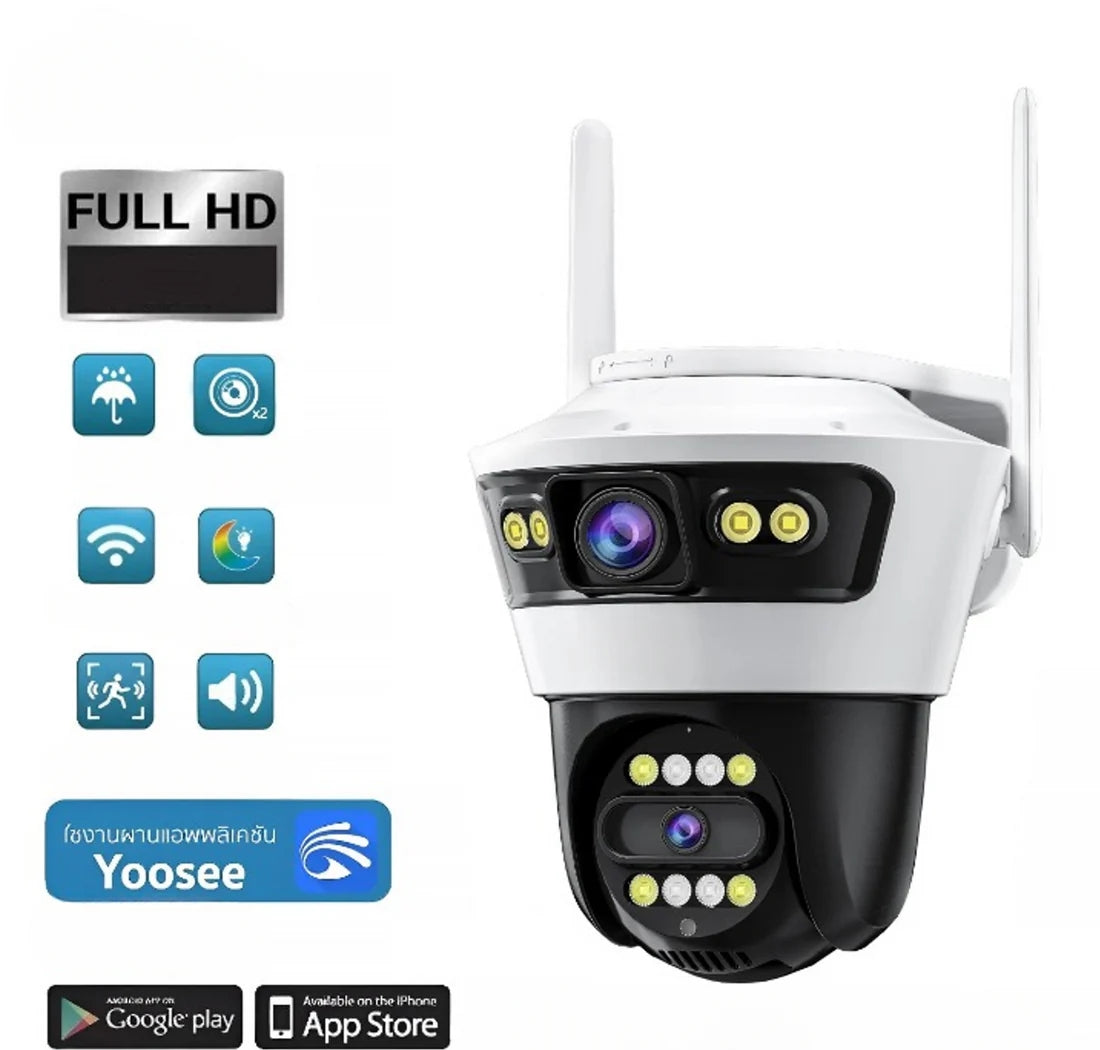 CAMERA SMART, CONEXIUNE WIFI, 2 LENTILE, VIZUALIZARE LIVE IN APLICATIE, INTERIOR/EXTERIOR