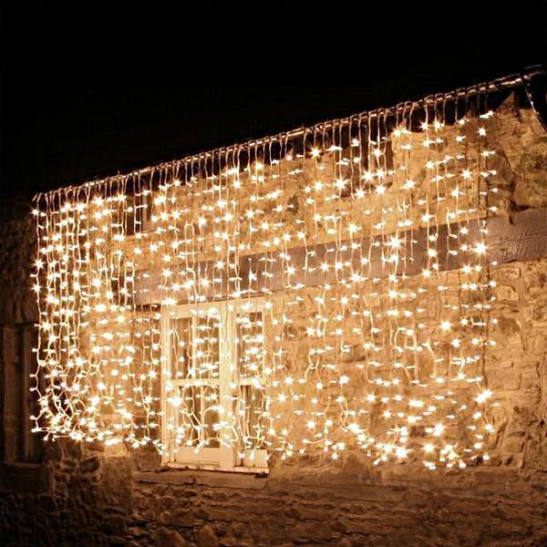 Instalatie perdea cu fir negru, gros 480 led v8 6m x 2m interconectabila ip65