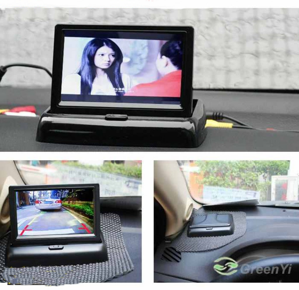 Pachet Asistenta la Parcare Cu Monitor Video Auto Rabatabil Lcd 3.5 Inch si Camera