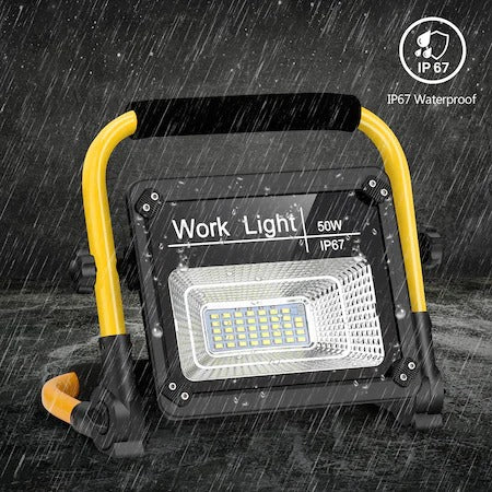 Proiector solar portabil, tip lampa de lucru, 50W, incarcare solara, IP67