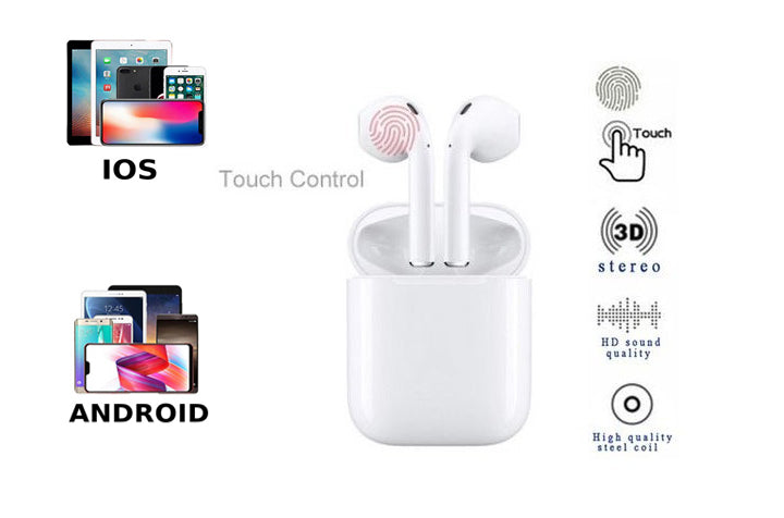Casti Bluetooth, Wireless i11, Functie SIRI, Compatibile Android si iOS