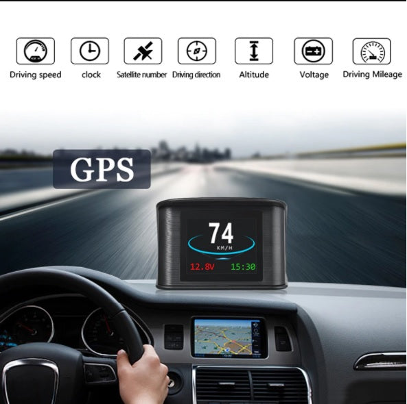 Head Up Display T600 2.2 inch auto Digital cu TFT LCD multi-color, viteza & conducere distanta