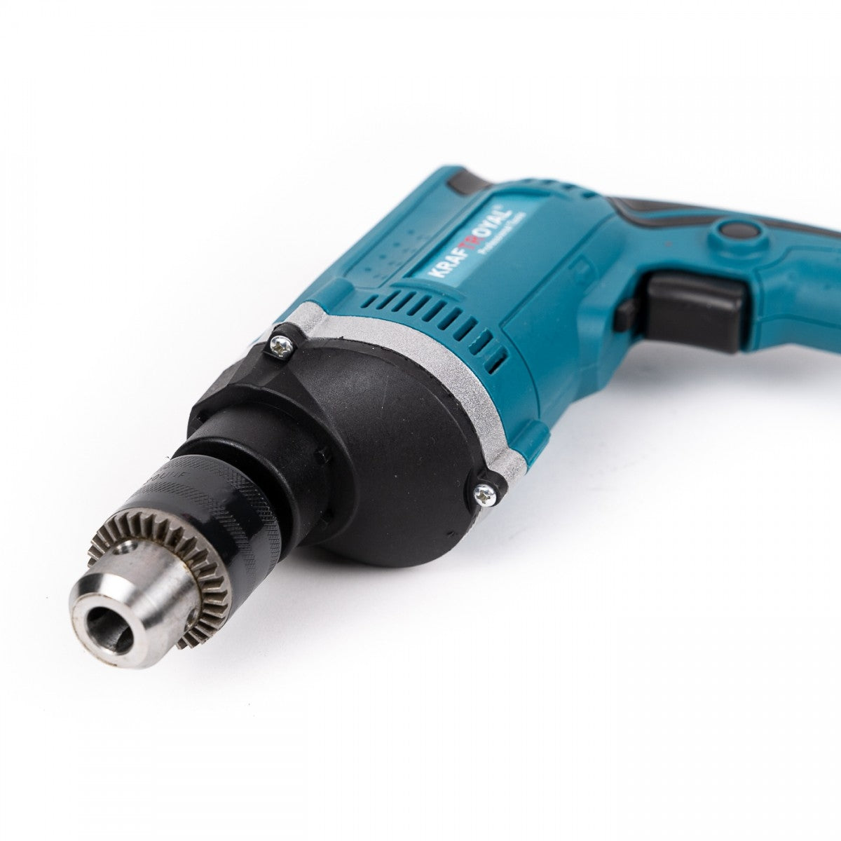 Trusa 3 scule Kraftroyal la 220V: Polizor unghiular, Fierastrau pendular, Bormasina si accesorii