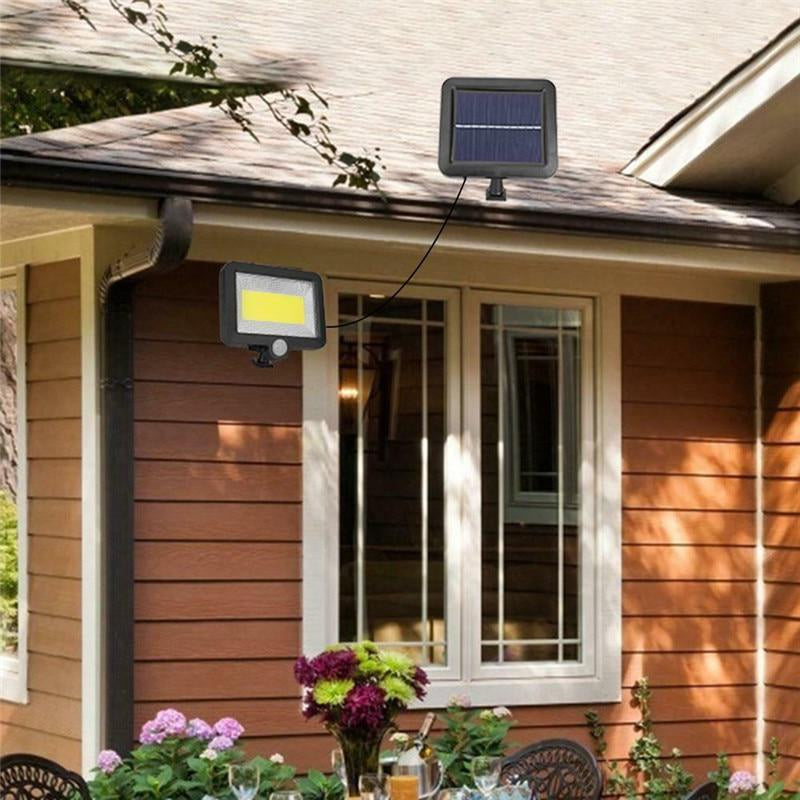 30W 100LEDs COB Lampă de perete cu lumină divizată alimentată cu energie solară pentru Grădină exterioară