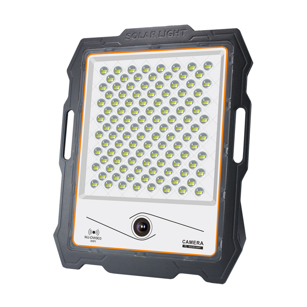Proiector LED cu Panou Solar KlaussTech, 100W, Camera WiFi HD, Telecomanda, 236 de LED-uri, Waterproof, Consum Redus de Energie, Compact si Ergonomic