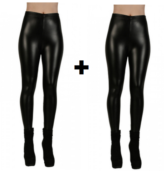 Pachet Promotional De Iarna Colanti Imitatie Piele Imblaniti 1+1 Gratis