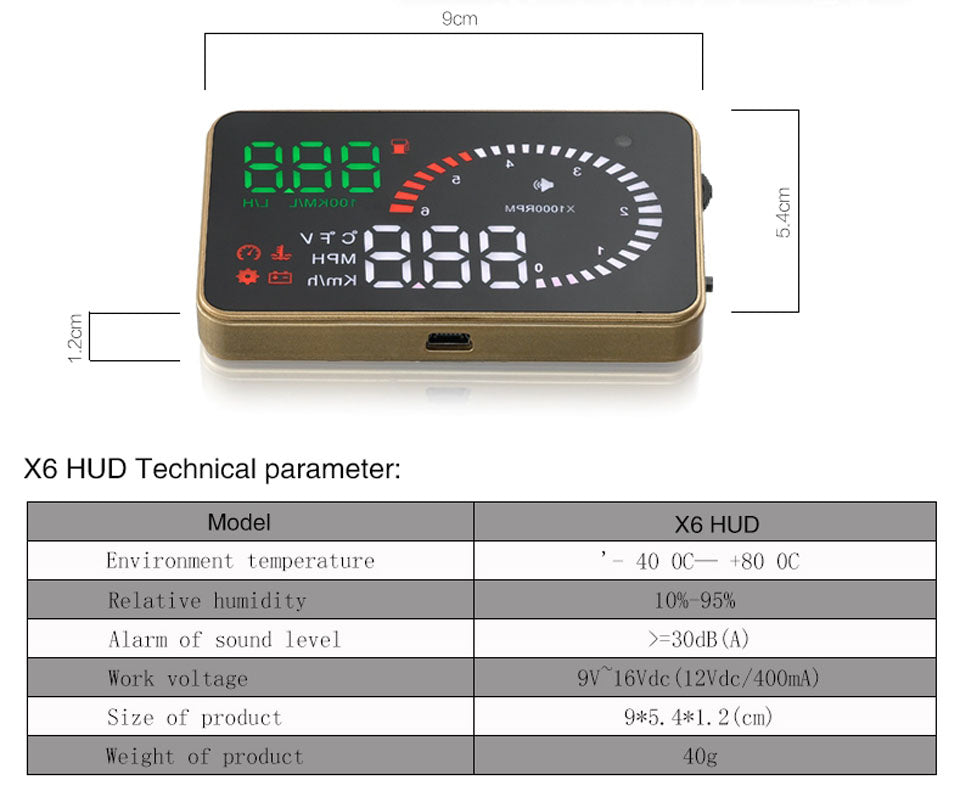 Head Up Display pentru parbriz D2000