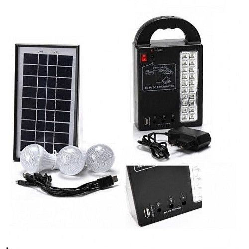 Kit solar cu lanterna LED , 3 becuri si cablu .