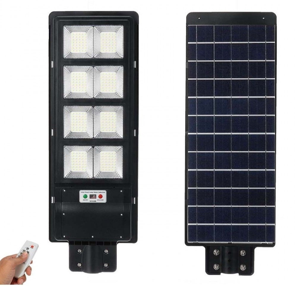 Lampa stradala proiector LED 120 W cu panou fotovoltaic + telecomanda si senzor Cadou STALP METALIC