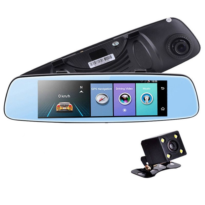 Oglinda retrovizoare Touchscreen cu 2 camere video fataspata, full HD