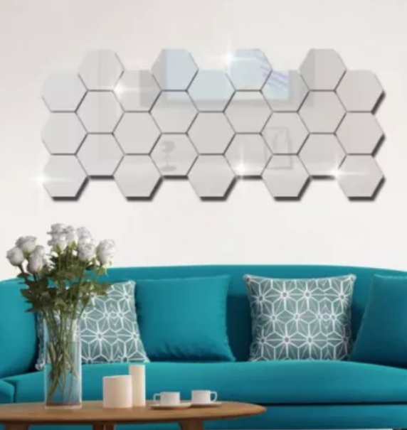 Set 10 Oglinzi Design Hexagon - Oglinzi Decorative