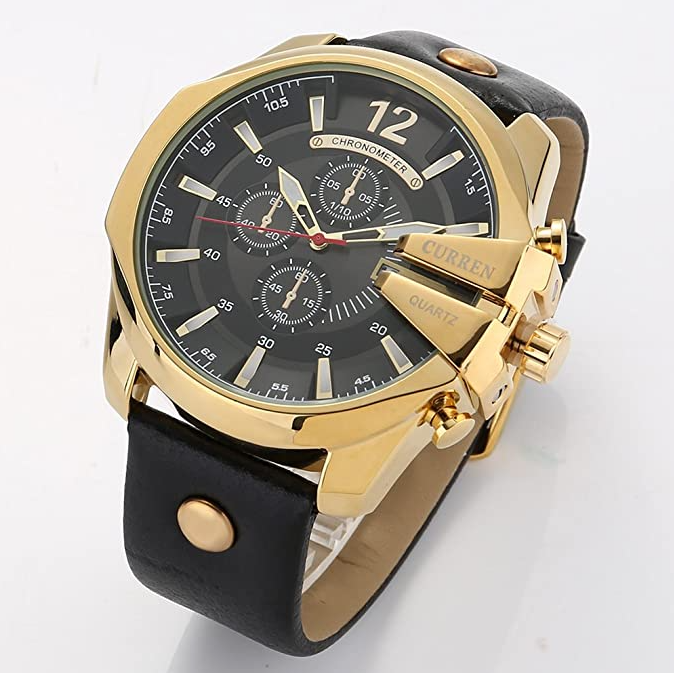 Ceas Barbatesc CURREN M8176 - Negru / Auriu