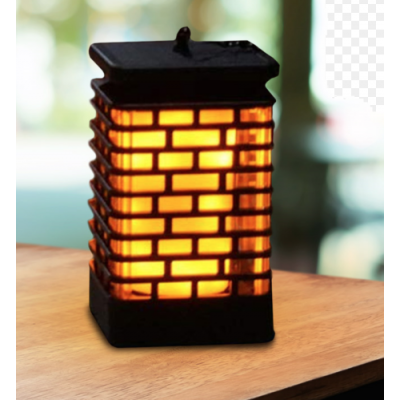 Lampa solara cu efect flacara si suport din plastic