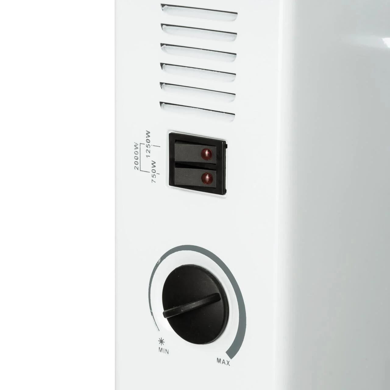 Convector electric HAUSBERG HB-8206, 3 trepte de putere 750/1250/2000W, termostat reglabil, protective supraincalzire, indicator luminos