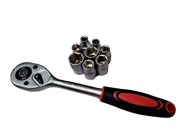Set 9 piese Cheie cu clichet 1/2", Capete chei tubulare, 8-19 mm