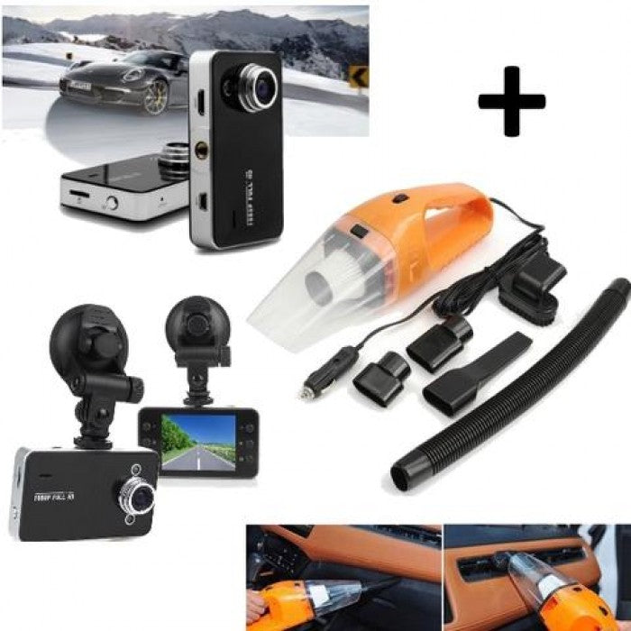 Camera video auto K6000 DVR HD 1080p, ecran 2.7 inch + Aspirator auto