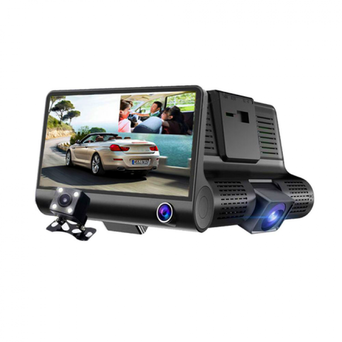 Camera auto tripla: fata, spate, interior-Car DVR